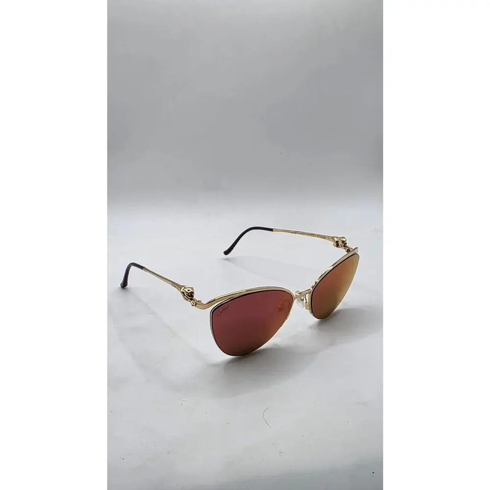 Cartier Gold-tone Cat-Eye Tinted Sunglasses